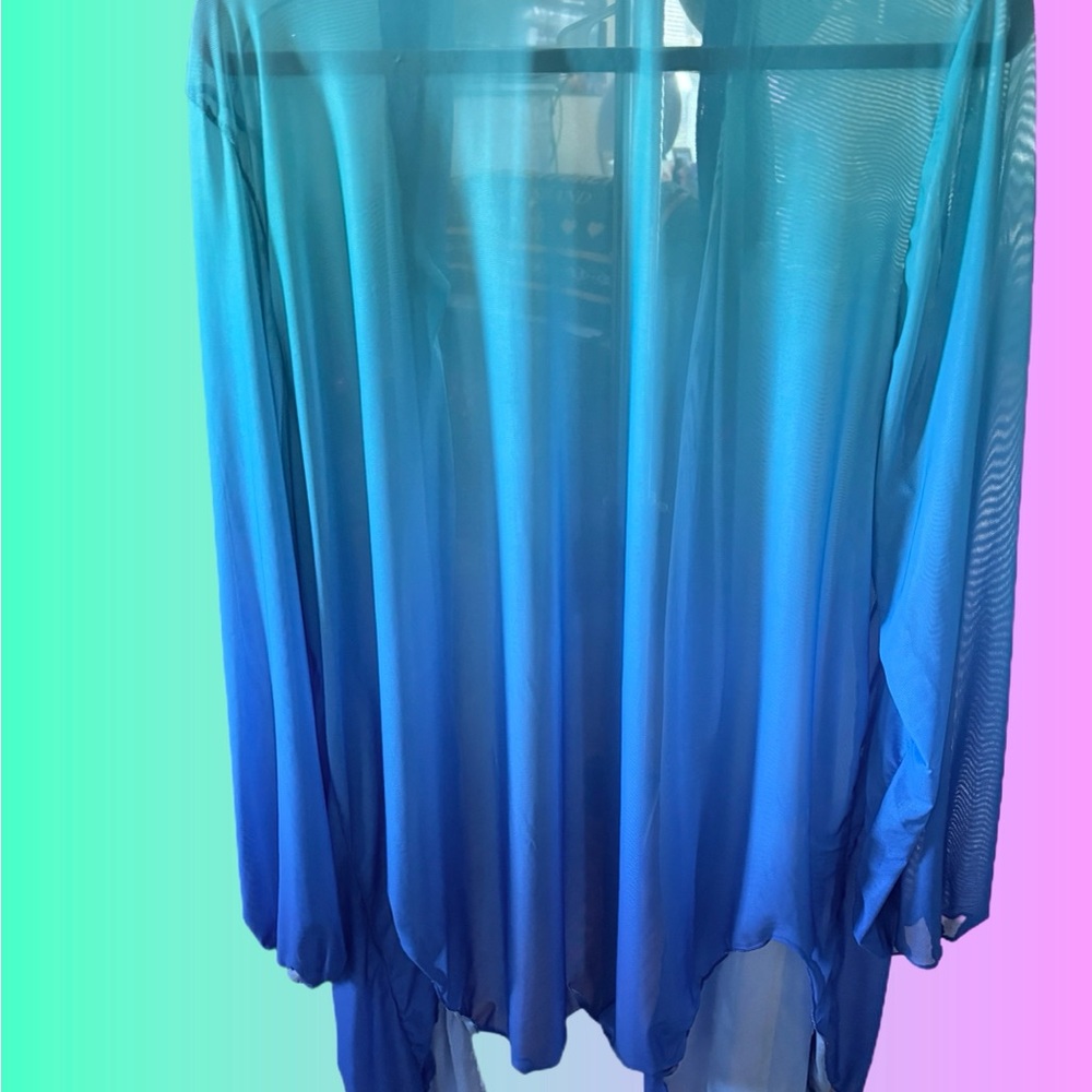 Blue Gradient Sheer Cardigan - Picture 2 of 3